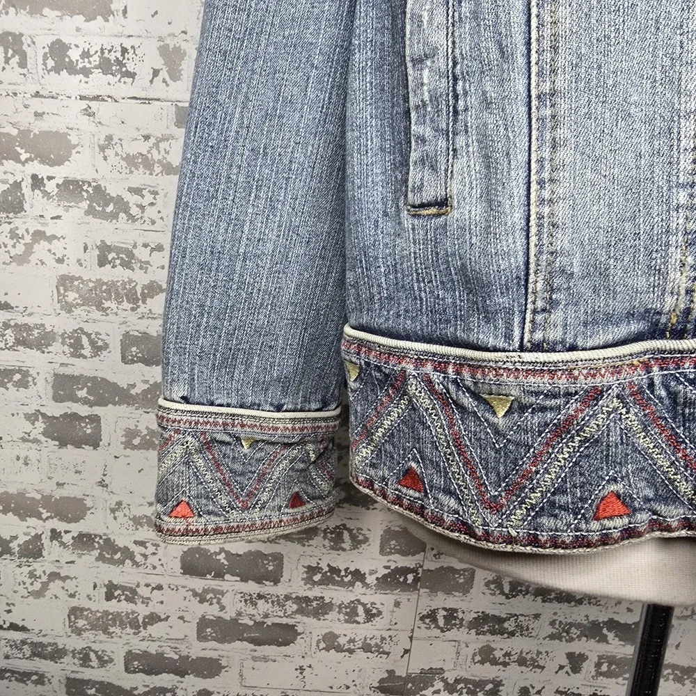 INC International Concepts Women Plus Size Embroidered Denim Jean Jacket Size 3X